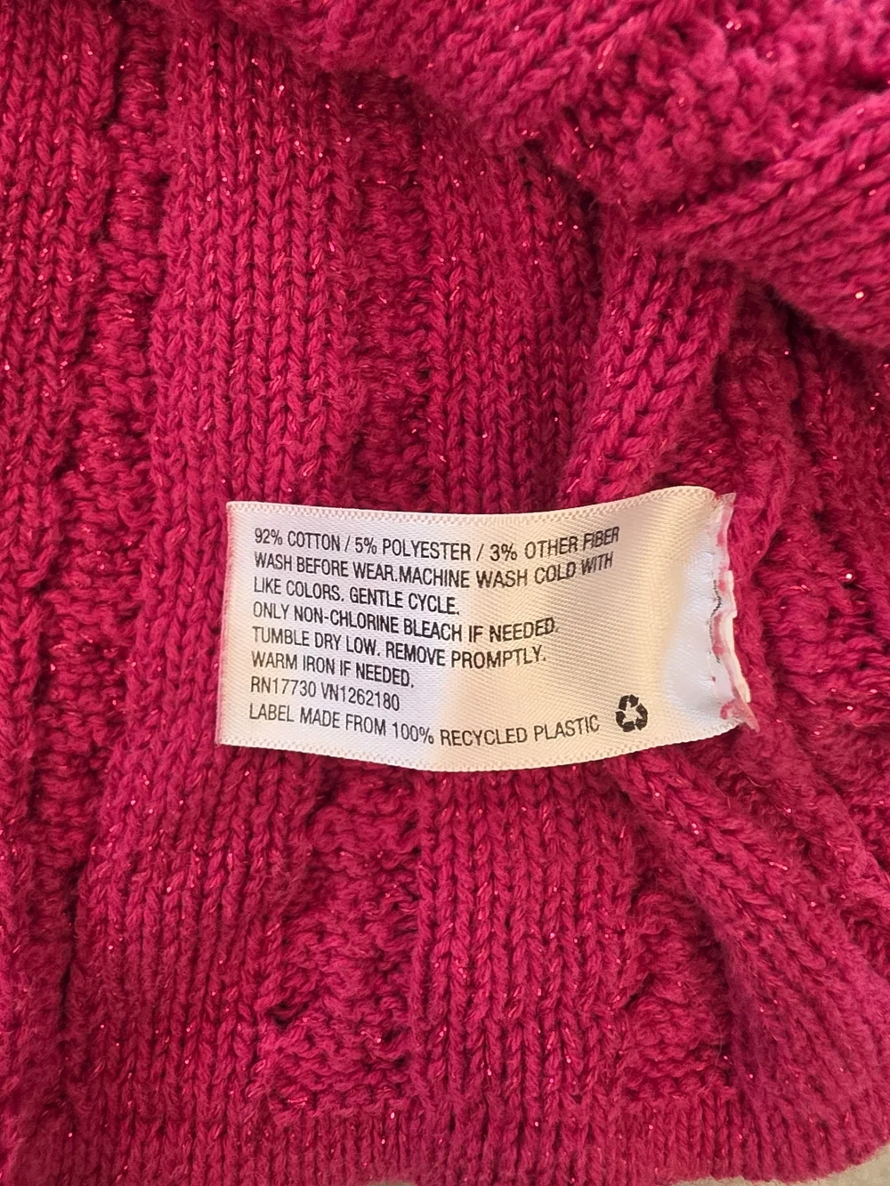 OshKosh B'gosh Bright Pink Cable-Knit Sleeveless Dress with Floral Accent